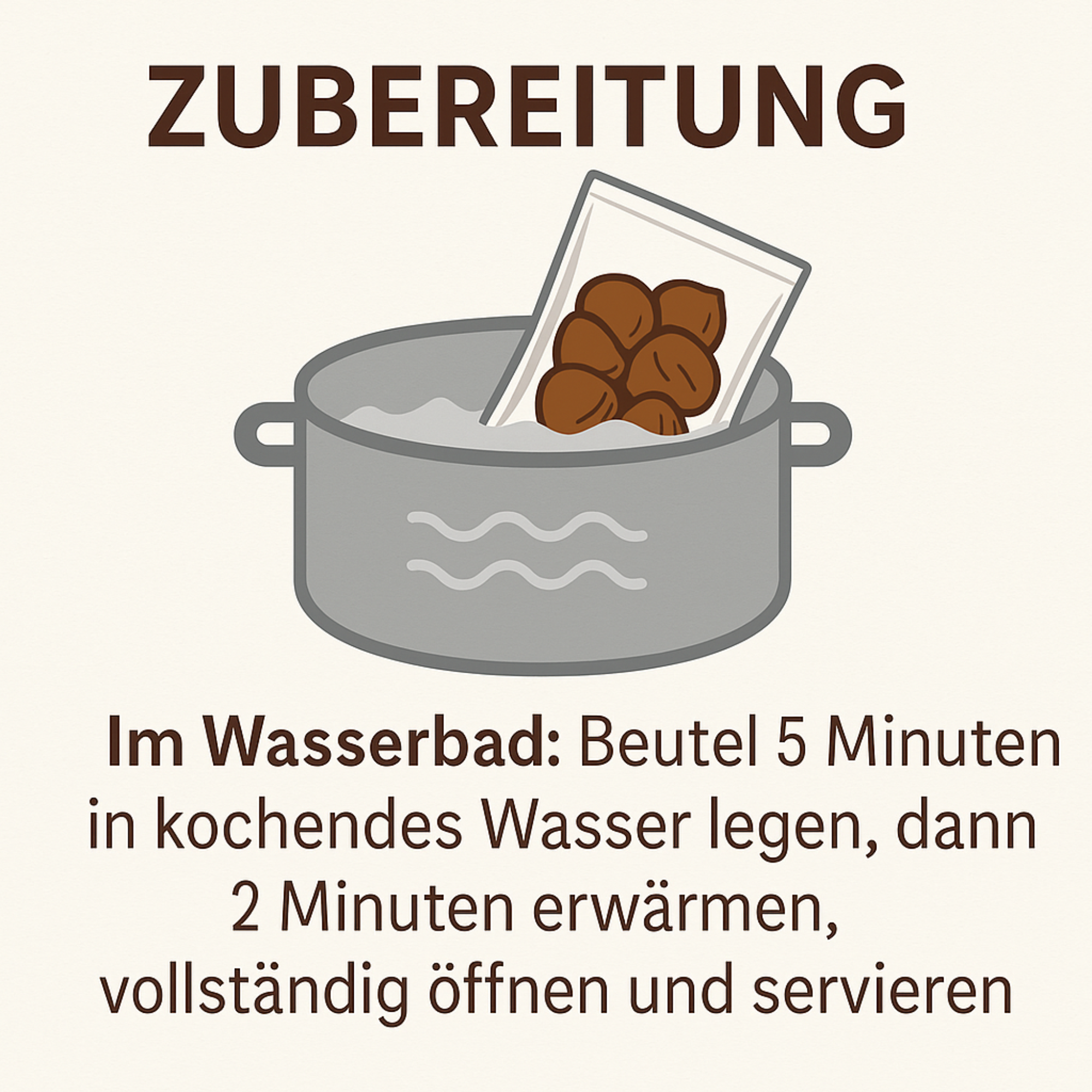 Gekochte und vakuumierte Maronenbruch