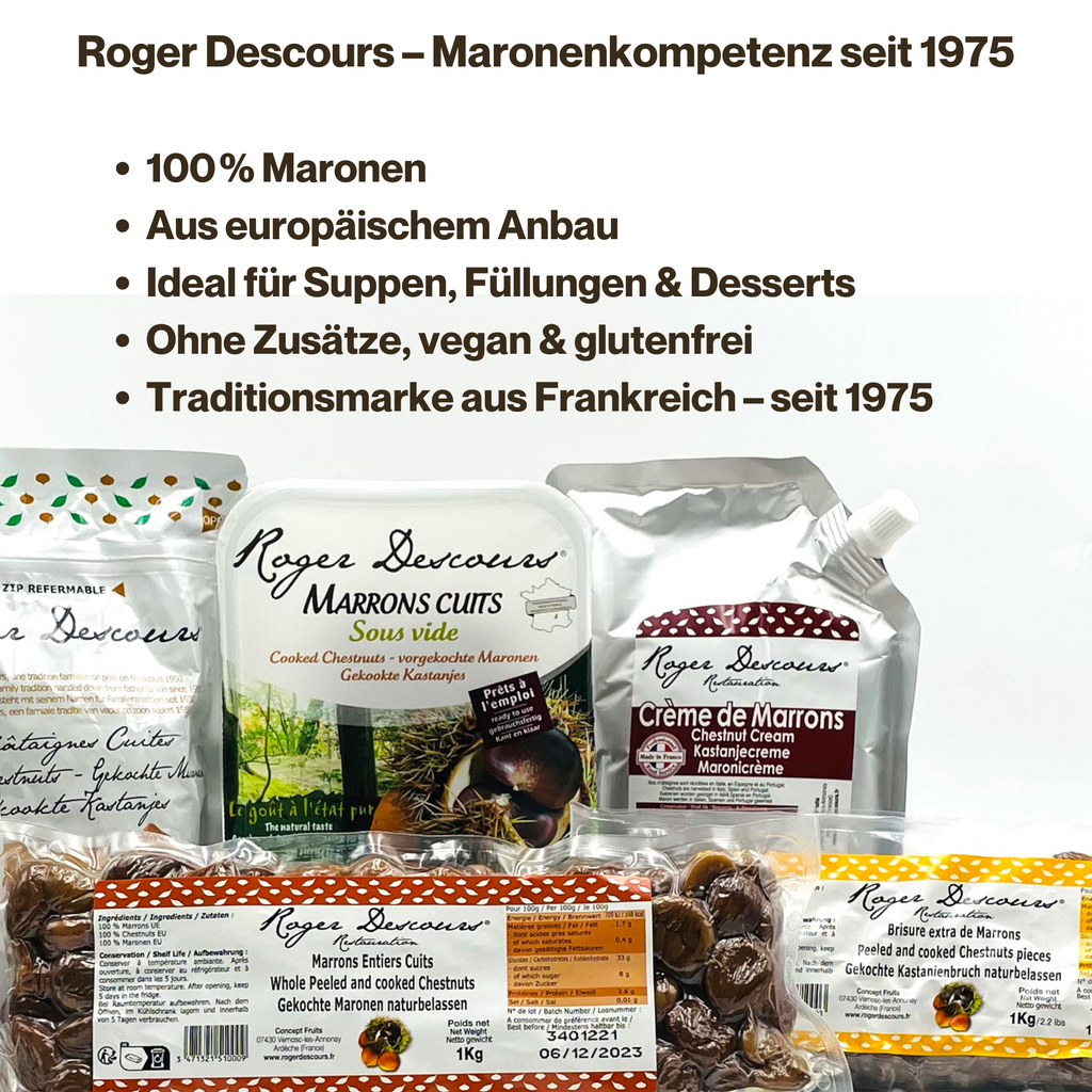 Gekochte und vakuumierte Maronen