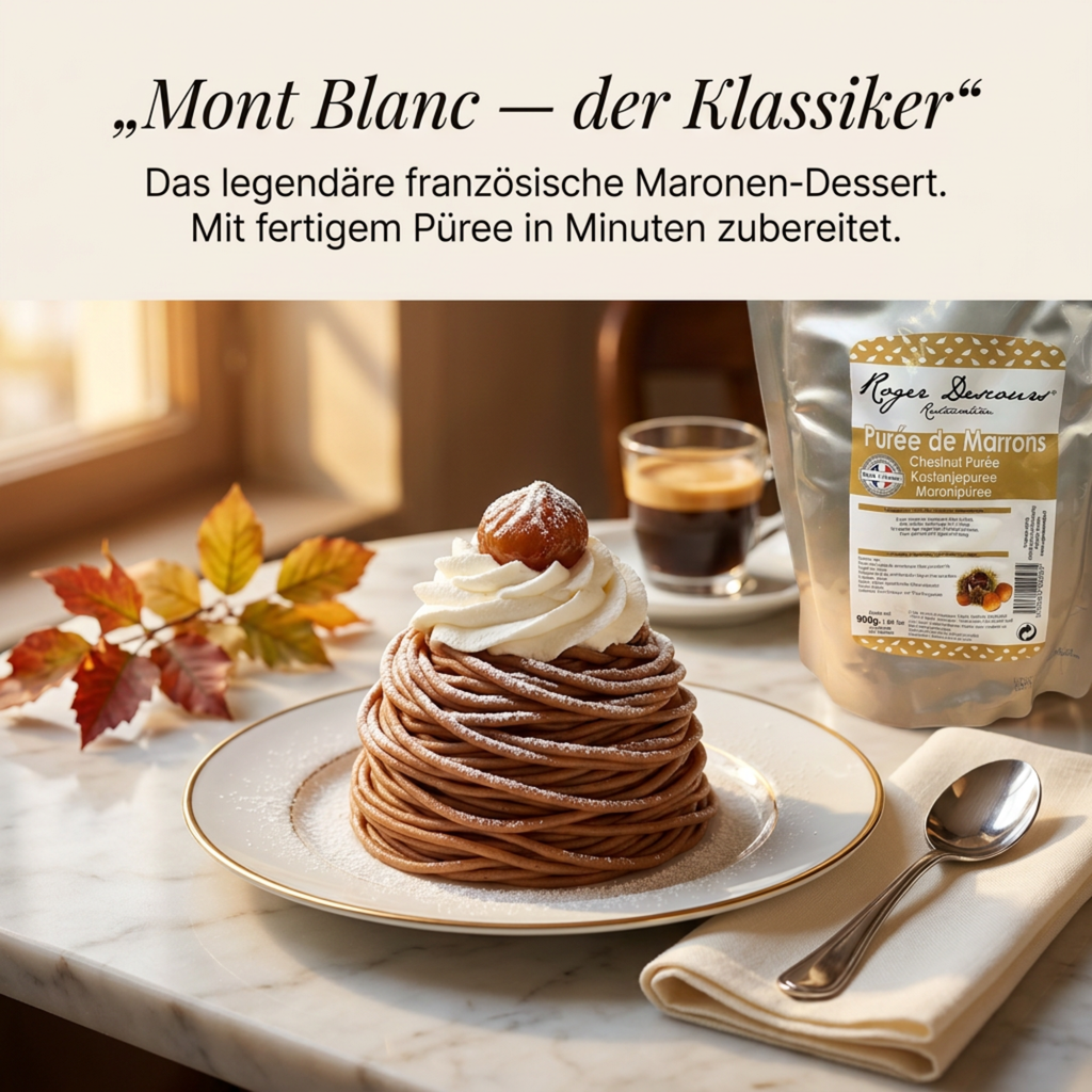 Maronenpüree 900g – Edelkastanien essfertig als Beilage Suppen & Desserts