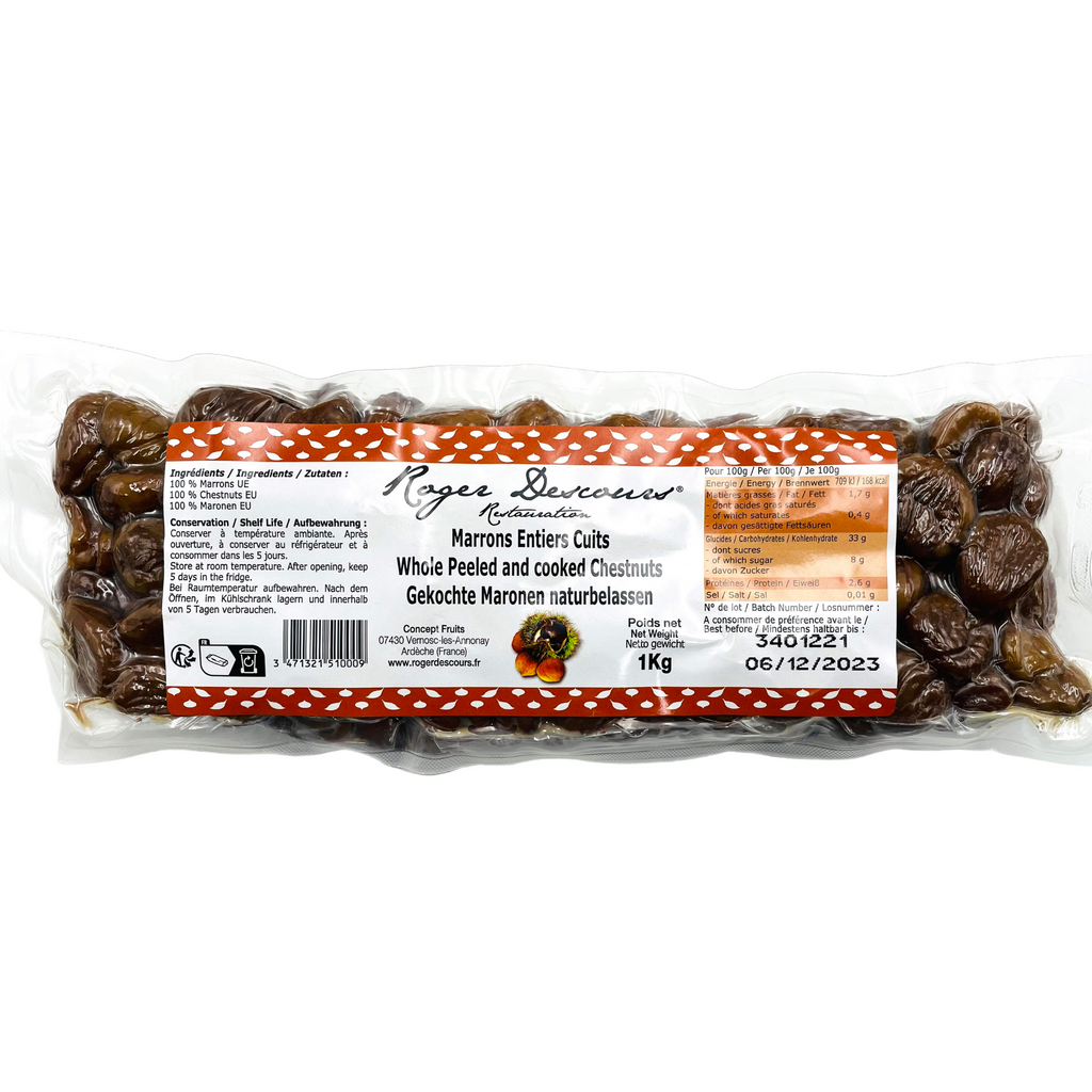 Gekochte und vakuumierte Maronen