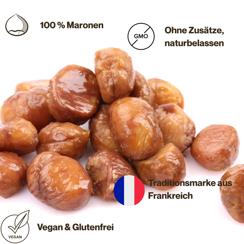 Gekochte und vakuumierte Maronen